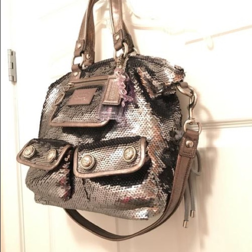 Beautiful sequin coach bag and wallet!